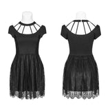 Women's Punk Sexy Dark Knit Lace Dress