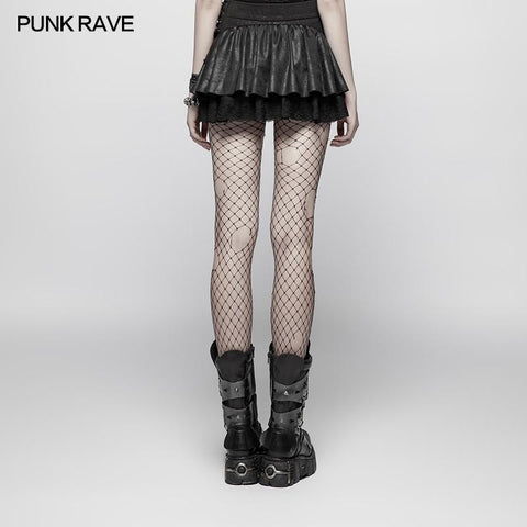 Lovely Steamy Ruffled Punk Miniskirt