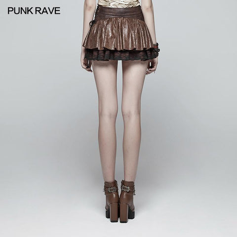 Lovely Steamy Ruffled Punk Miniskirt