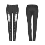 Punk Hollow-out Rope Stretch Trousers