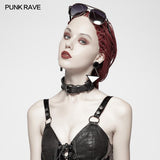 Punk PU -studded Chain Choker