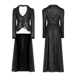 Gothic Stand/Lapel Collar Dark High-low Coat