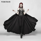 Punk Cross Long Cape With Chain