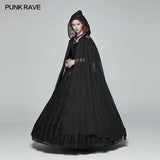 Gothic Hooded Chiffon Cape Long Coat