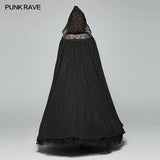 Gothic Hooded Chiffon Cape Long Coat