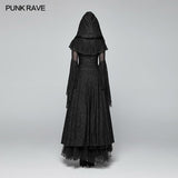 Sexy Goth Lace-up V Neck Long Sleeves Long Dress