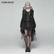 Gothic Translucent Standing Collar Lace Dress Coat