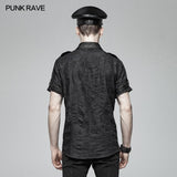 Men Punk Simple Short Sleeve Shirt