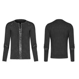 Steampunk Lace-up Neckline Long Sleeve T Shirt