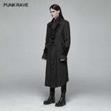 Men Goth Vampire Master Mid-length Jacket V-neck Long Sleeve Coat