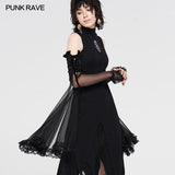 Gothic Lace Shadow Flower Long Gloves