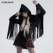 Punk handsome tassel hooded jacket