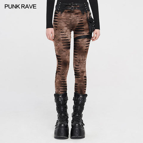 Steampunk detachable waistbag leggings