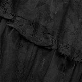 Dark Gothic Long Lace Tiered Skirt Ball Gown Dress