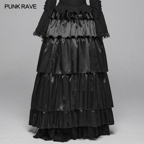 Gothic Multi Layered Dress With Elastic Band