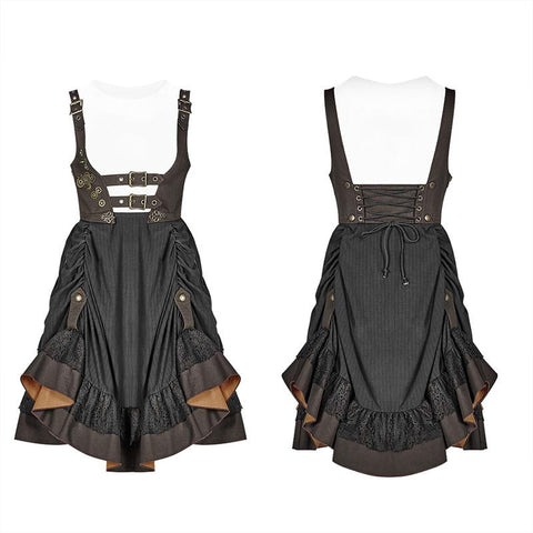 Steam Punk Lolita Dress With Lace-up Back