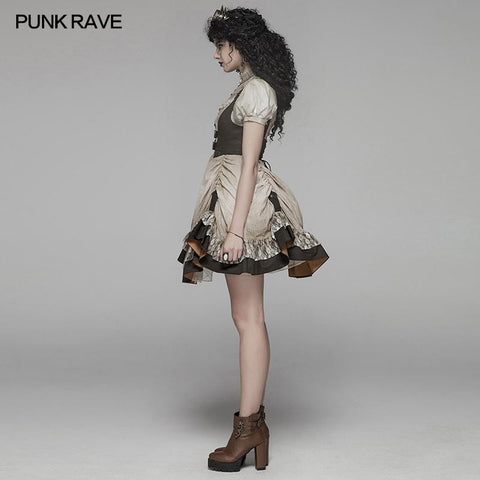 Steam Punk Lolita Dress With Lace-up Back