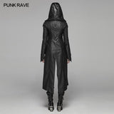 Punk Long Sleeve Hooded Long Jacket