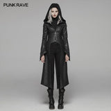 Punk Long Sleeve Hooded Long Jacket