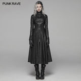 Dark Punk Slit Long Coat With Metal Double-head Zipper