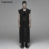 Men Vintage Long Waistcoat Dark Loose Vest