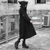 Eyelet Dark Burrs Loose Long coat  (with belt)