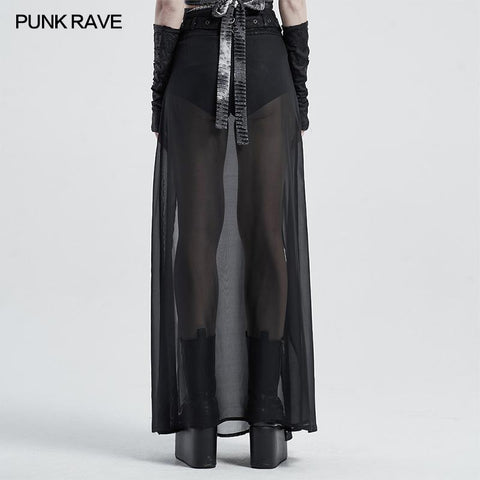 Punk fake two-pieces half skirt