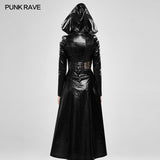 Cosmic Warrior Glossy Hollow Detachable Hem Medium-length Coat