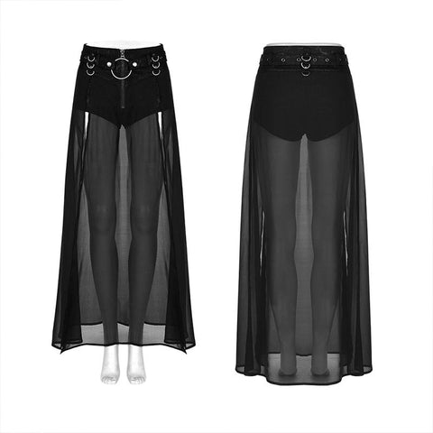 Punk fake two-pieces half skirt