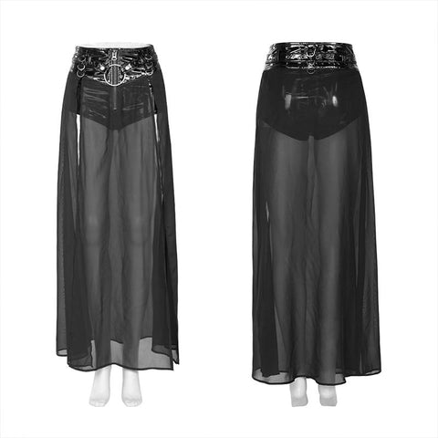 Punk fake two-pieces half skirt