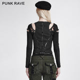 Vertical Stripes Shaped Punk Vest For Ladies