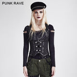 Vertical Stripes Shaped Punk Vest For Ladies