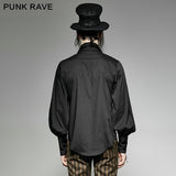 Great Black Striped Punk Shirts With Vertical Sense Plaids