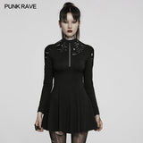 Goth long sleeve daily wear dress