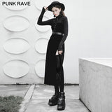 "PUNK" series velvet suspender double high-waisted dress