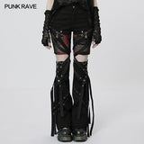 Punk irregular flared detachable trousers