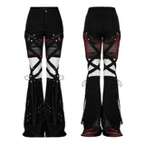 Punk irregular flared detachable trousers