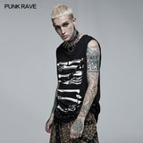 Punk Daily Wear Printing Sleeveless T-shirt