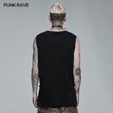 Punk Daily Wear Printing Sleeveless T-shirt