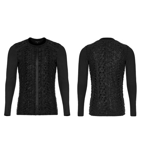 Goth knitted printed long sleeve T-shirt