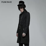 Goth handsome medium length embroidered jacket